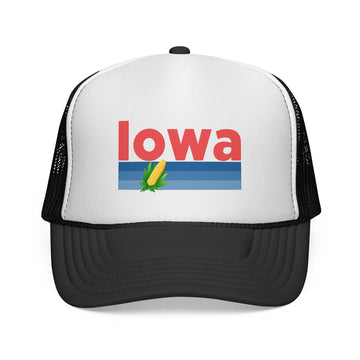 Iowa Retro Corn and Farm Trucker Hat - 0