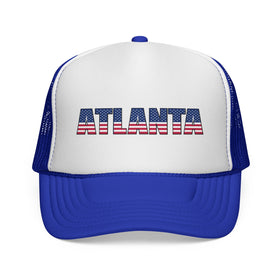 Atlanta Georgia Stars and Stripes Trucker Hat | Patriotic City Flag Design - 0
