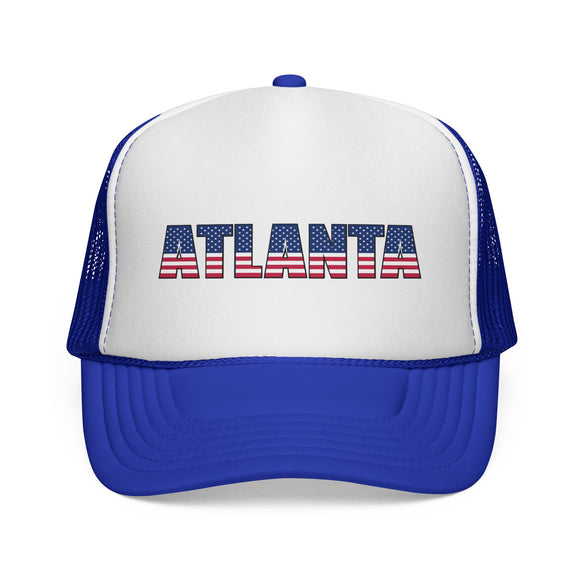 Atlanta Georgia Stars and Stripes Trucker Hat | Patriotic City Flag Design