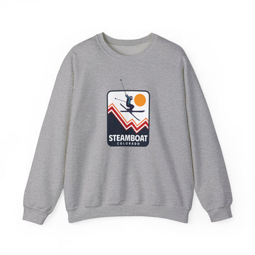 Buy sport-grey Steamboat, Colorado Sweatshirt - Unisex Snow Ski Jump Steamboat Sweatshirt - Ski Jumper Badge