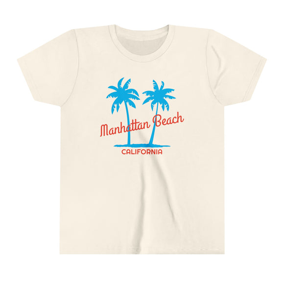 Manhattan Beach, California Youth Shirt - Retro Palm Tree Manhattan Beach Kid's T-Shirt