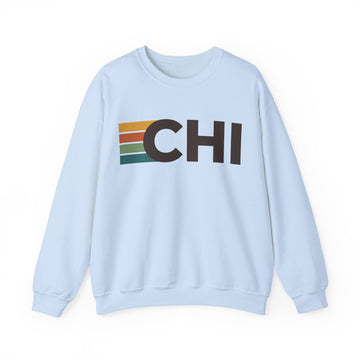 Buy light-blue Chicago, Illinois CHI Retro Stripe Sweatshirt