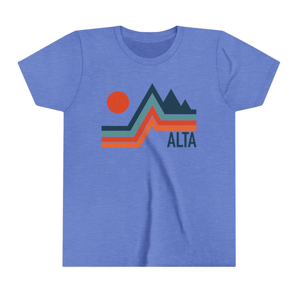 Alta, Utah Youth Shirt - Retro Mountain Alta Kid's T-Shirt