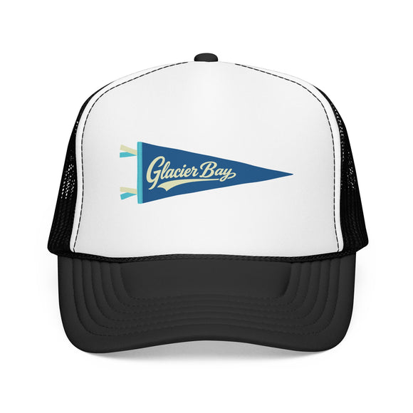 Glacier Bay National Park Pennant Trucker Hat — Vintage Foam Mesh Cap