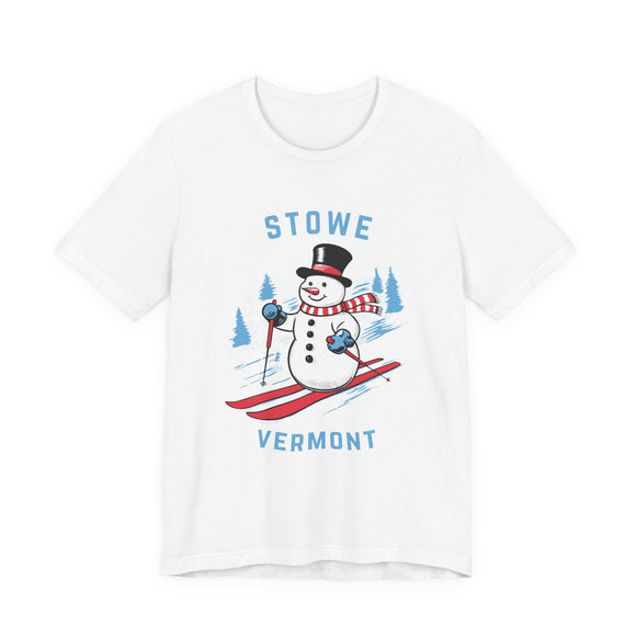 Stowe, Vermont T Shirt - Ski Snowman Graphic Tee
