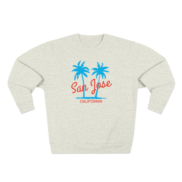 Buy oatmeal-heather Premium San Jose, California Sweatshirt - Retro Unisex Sweatshirt