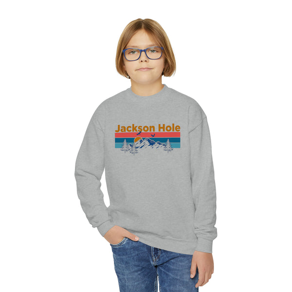 Jackson Hole, Wyoming Youth Sweatshirt - Unisex Kid's Jackson Hole Crewneck Sweatshirt