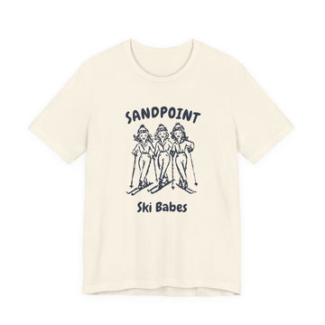 Sandpoint, Idaho Ski Babes T‑Shirt — Retro Skiing Graphic Tee - 0
