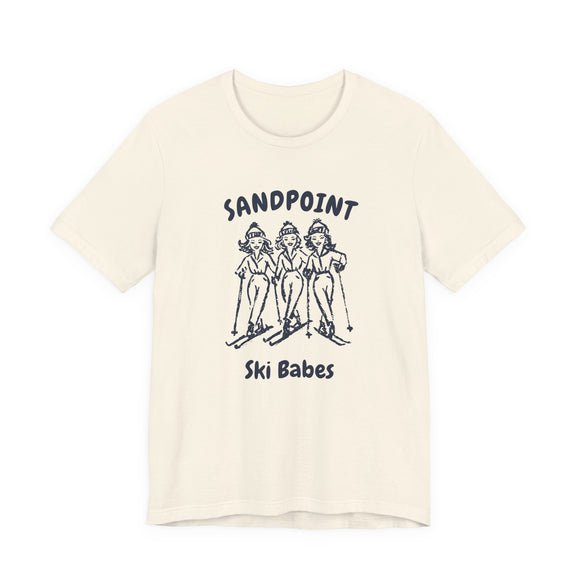 Sandpoint, Idaho Ski Babes T‑Shirt — Retro Skiing Graphic Tee