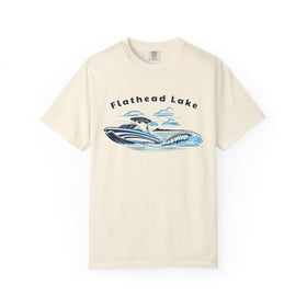 Flathead Lake T Shirt, Comfort Colors Cotton 100% Cotton Wakeboard Boat Tee - 0
