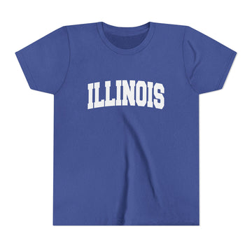 Buy heather-true-royal Illinois Youth Graphic Tee - Kids T Shirt