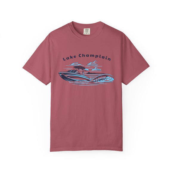 Lake Champlain T Shirt, Comfort Colors Cotton 100% Cotton Wakeboard Boat Tee