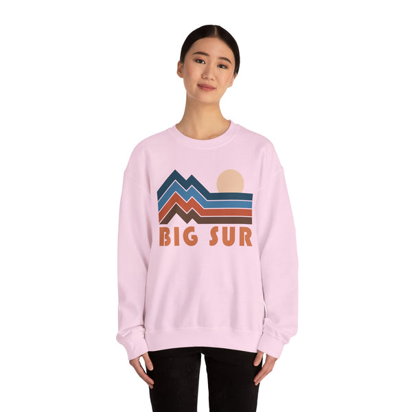 Big Sur, California Sweatshirt Retro Mountains, Big Sur Unisex Graphic Crewneck