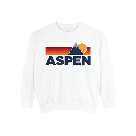 Aspen, Colorado Mountain Stripes Sweatshirt | Comfort Colors - 100% Cotton