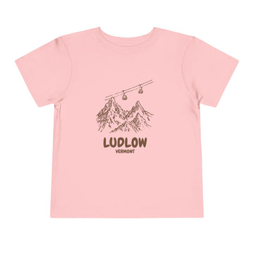 Buy pink Ludlow, Vermont Toddler T-Shirt — Vintage Gondola Ski Mountain Tee