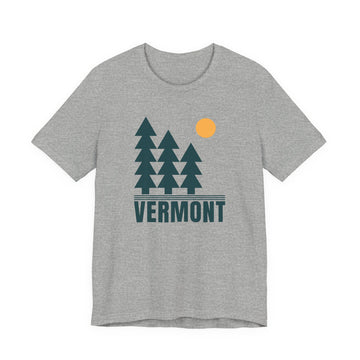 Buy athletic-heather Vermont T Shirt - Retro Trees Vermont Tee