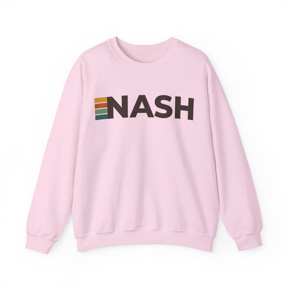 Nashville, Tennessee NASH Retro Stripe Sweatshirt