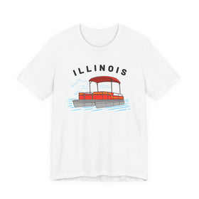 Illinois T Shirt - Retro Pontoon Boat Illinois Tee