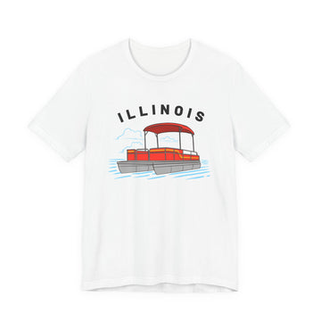 Illinois T Shirt - Retro Pontoon Boat Illinois Tee