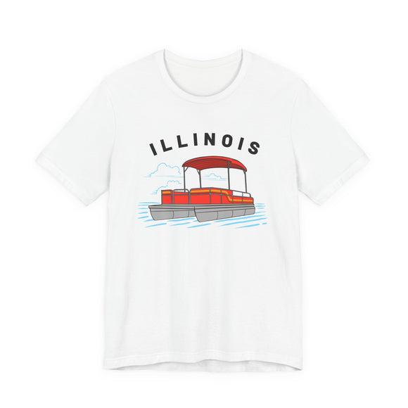 Illinois T Shirt - Retro Pontoon Boat Illinois Tee