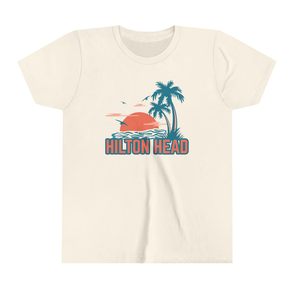 Hilton Head, South Carolina Youth Shirt - Retro Palm Tree Hilton Head Kid's T-Shirt