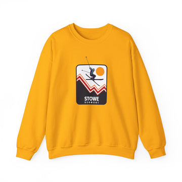 Buy gold Stowe, Vermont Sweatshirt - Unisex Snow Ski Jump Stowe Sweatshirt