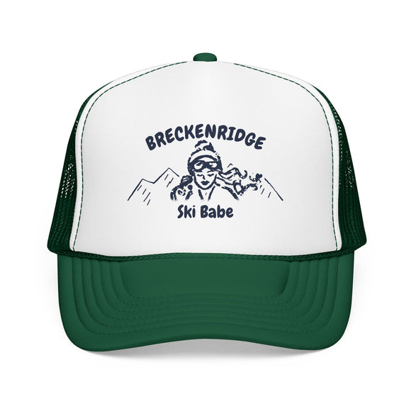 Breckenridge, Colorado Ski Babe Trucker Hat — Foam Mesh Cap