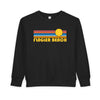 Flagler Beach, Florida Toddler Sweatshirt - Retro Sun Flagler Beach Toddler Crewneck Sweatshirt