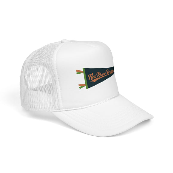 New River Gorge National Park Pennant Trucker Hat — Vintage Foam Mesh Cap