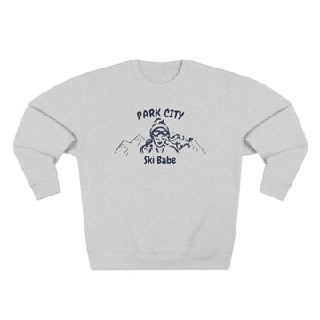 Buy heather-grey Premium Park City, Utah Ski Babe Sweatshirt