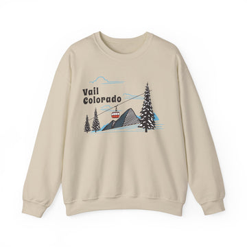 Buy sand Vail, Colorado Sweatshirt - Unisex Retro Ski Mountain Gondola Vail Sweatshirt