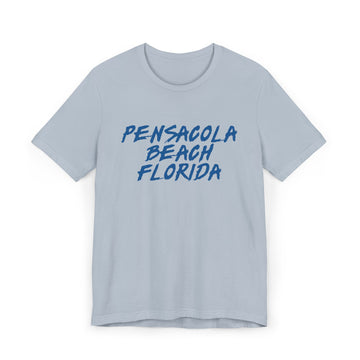 Buy light-blue Pensacola Beach T-Shirt | 100% Cotton Retro Florida Tee