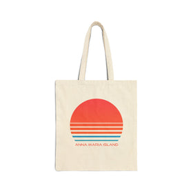 Anna Maria Island, Florida Retro 80s Cotton Canvas Anna Maria Island Tote Bag