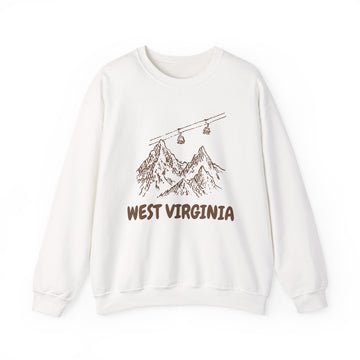 West Virginia Mountain Gondola Sweatshirt, Travel Graphic - 0