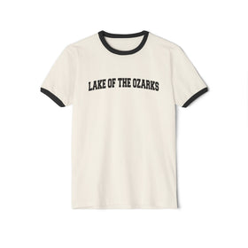 Lake of the Ozarks, Missouri Cotton Ringer Graphic Tee - Unisex Lake of the Ozarks T Shirt, Vintage Style Tee, Men's/Women's Tee - 0