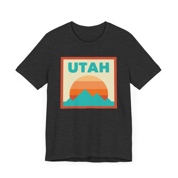 Retro Utah T-Shirt, Mountain Sun Tee, Unisex Graphic Shirt, Vintage Utah Top, Outdoor Adventure Clothing