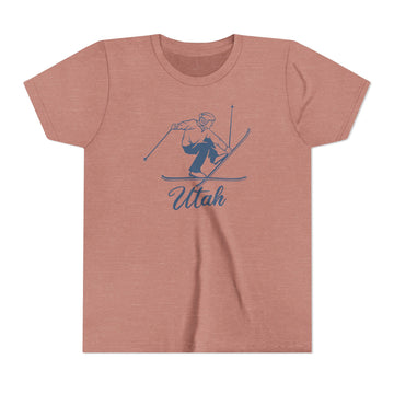 Utah Youth Vintage Snow Ski Graphic Tee - Kids T Shirt