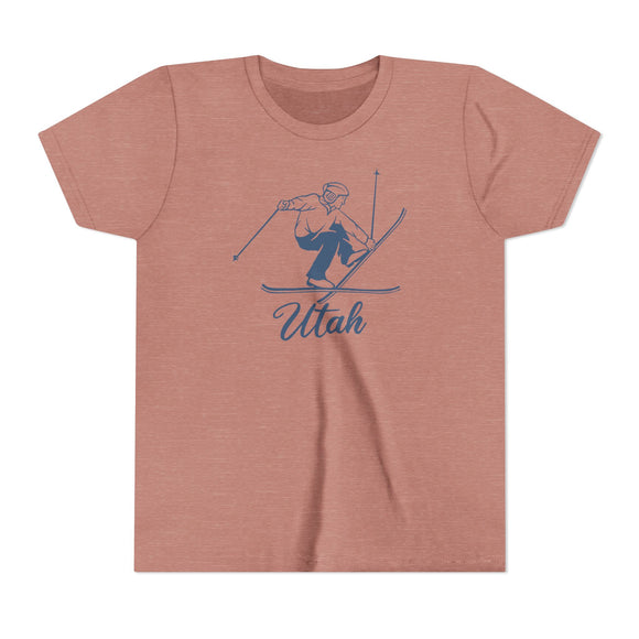 Utah Youth Vintage Snow Ski Graphic Tee - Kids T Shirt
