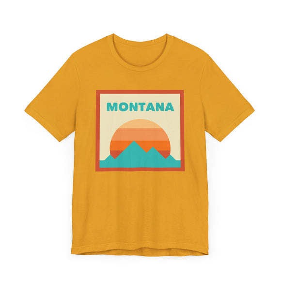 Retro Montana T-Shirt, Mountain Sun Tee, Unisex Graphic Shirt, Vintage Montana Top, Outdoor Adventure Clothing