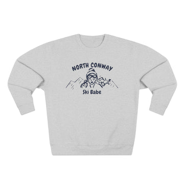 Buy heather-grey Premium North Conway, New Hampshire Ski Babe Sweatshirt