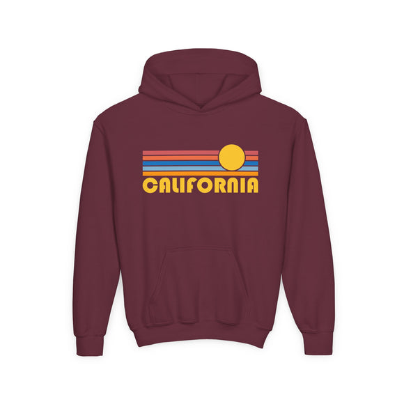 California Youth Hoodie - Retro Sunrise California Youth Sweatshirt