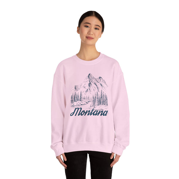 Montana Sweatshirt - Mountain Illustration Graphic Crewneck
