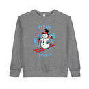 Stowe, Vermont Toddler Sweatshirt - Skiing Snowman Stowe Toddler Crewneck Sweatshirt-2