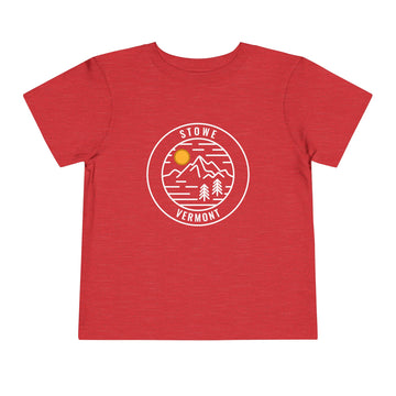Buy heather-red Stowe, Vermont Toddler T-Shirt - Retro Mountain Toddler Stowe Shirt