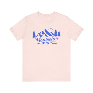 Buy soft-pink Montpelier, Vermont T-Shirt - Retro Mountain Unisex Montpelier Shirt