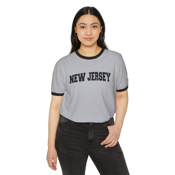 New Jersey Cotton Ringer Graphic Tee - Unisex New Jersey T Shirt, Vintage Style Tee, Men's/Women's Tee
