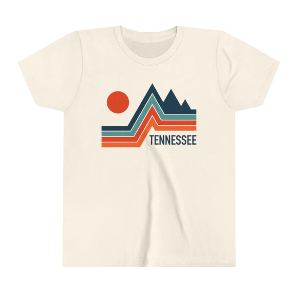Tennessee Youth Shirt - Retro Mountain Tennessee Kid's T-Shirt
