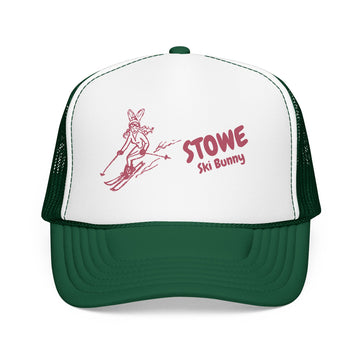 Buy kelly-white-kelly Stowe, Vermont Ski Bunny Foam Trucker Hat