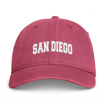 Buy crimson San Diego, California Washed Baseball Cap - Vintage Coastal Comfort Colors