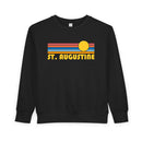 St Augustine, Florida Toddler Sweatshirt - Retro Sun St Augustine Toddler Crewneck Sweatshirt-3